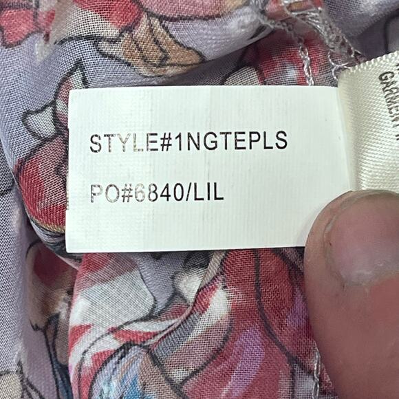 Coquette Floral Sheer Ruffle Dress Cover Up Romantic Beach Resortwear Large - Picture 12 of 13